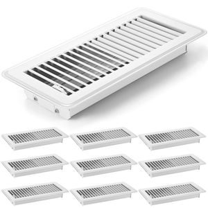 Rejillas de Ventilación de Piso de Metal Blanco Resistentes RHETECH, Acabado Resistente a la Oxidación, Rejilla de Ventilación para Calefacción Doméstica, Compatible con Agua de 230v - Product Image 1