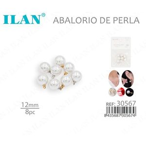 Perla di ilan da 12 mm, 8 pezzi, per incollare gioielli - Product Image 3