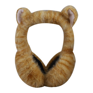 Couvre-oreilles pliables à imprimé chat mignon pour femmes et filles, chauffe-oreilles d'hiver en peluche douce, couvre-oreilles portables pour la protection contre le froid - Product Image 6