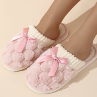 Femmes décontracté intérieur maison pantoufles confortable chaud fausse fourrure doublure en peluche chaussures pantoufles respirant et doux coton pantoufles