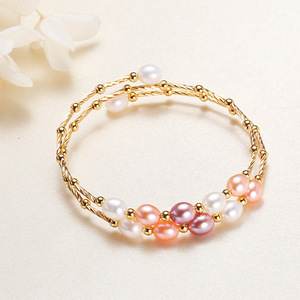 Wholesale Freshwater Pearl <b>Bracelet</b> and Elastic Bangle Trendy Women's Fashion Jewelry - Product Image 2