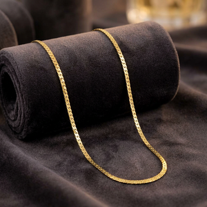 Collier en or micronisé 14K, 18K, 24K, maille chevrons ou chaîne serpent, chaînes de mode, design de chaîne moderne, chaîne style maillon serpent, vente en gros - Product Image 5