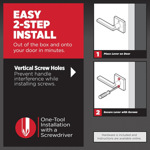 Poignée de porte carrée en alliage de zinc, design moderne, best-seller, durable, antirouille, sans clé, commande tactile, noir mat/brossé - Product Image 3