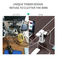 Bloc multiprise mural de bureau multifonctionnel standard européen avec ports USB et Type-C