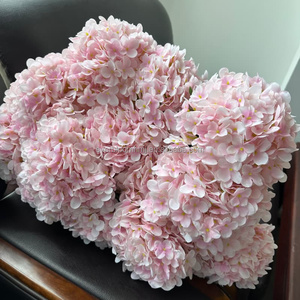 M79, venta al por mayor, arreglos florales de boda de alta calidad, solo bebé, Hortensia <span class=keywords><strong>rosa</strong></span>, seda, tacto Real, flor de Hortensias artificiales - Product Image 2