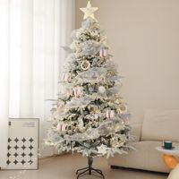 Weihnachtsbaum aus PE+PVC mit Kunstschnee, Weiß, Automatisch, Unbehandelt, 18/21m, für Heim- und Feiertagsdekoration