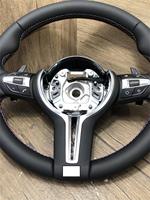 Volant en cuir à fond plat chauffant et vibrant pour la série F, compatible avec F30 F10 535i F32 F20 F36 F22 M4 F82 X5 F15 F80