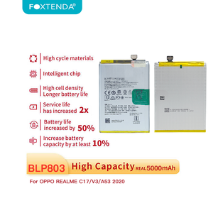 Batterie au Cobalt Pur Foxtenda BLP803 5000mAh Oppo REALME C17/V3/A53 2020 Professionnelle Durable Remplacement OEM Pas Cher En Stock - Product Image 3