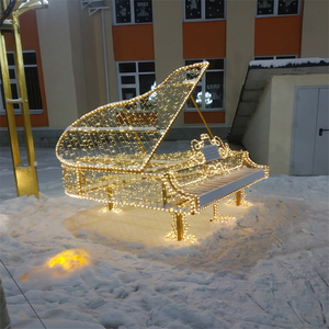Escultura de motivo navideño con luces LED 3D impermeables para exteriores, para iluminación decorativa navideña y festiva. - Product Image 1