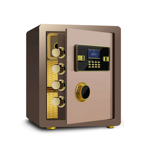 Customized Steel <b>Fingerprint</b> <b>Safe</b> Box With Electronic Digital & Key Lock Black Gold Small Office Home Hotel KF25XC <b>Fingerprint</b> S - Product Image 3