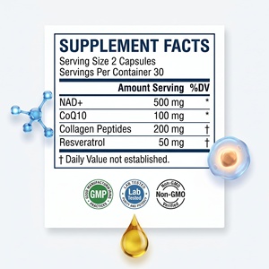 Cápsulas de Suplemento de Colágeno con CoQ10 y Resveratrol, 60 Cápsulas, Marca Privada, Fabricación Estadounidense OEM/ODM - Product Image 4