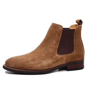 Bottines <span class=keywords><strong>Chelsea</strong></span> mi-mollet en daim pour <span class=keywords><strong>homme</strong></span>, cousues Goodyear, en cuir de vachette véritable, style britannique - Product Image 1