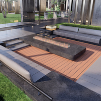 Plancher en composite bois-plastique imperméable, anti-UV, durable, facile à installer, pour extérieur, lames de terrasse WPC, grain de bois 3D, terrasse en PE