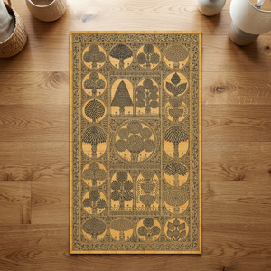 Tapiz Rectangular de Tela de Algodón Orissa con Diseño de Mercado SSD, Estilo Tradicional Impreso, para Colgar en Interiores, para Sala de Estar, para Todas las Estaciones - Product Image 1