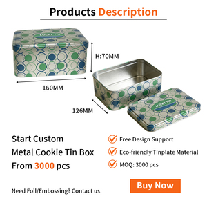 Boîtes à biscuits <span class=keywords><strong>en</strong></span> fer blanc rectangulaires personnalisées pour sublimation, grand format, avec motifs arabes, pour emballage de biscuits assortis <span class=keywords><strong>en</strong></span> vrac - Product Image 2