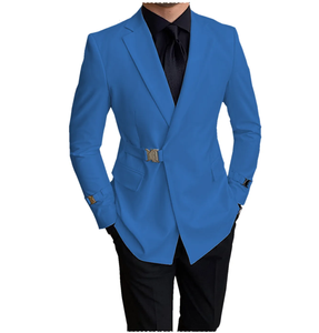 Costumes pour hommes, blazers, pantalons, <span class=keywords><strong>blazer</strong></span> à boucle en métal solide pour hommes, fête, mariage, banquet, affaires, coupe ajustée par Italian Design - Product Image 5