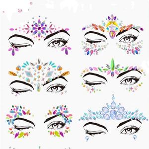 Autocollant décoratif <span class=keywords><strong>strass</strong></span> pour <span class=keywords><strong>visage</strong></span> et fête, bijoux adhésifs, nouvelle tendance, Festival, fête, 1 pièce - Product Image 1