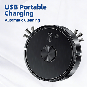 Mini aspirateur robot 1200 PA, forte aspiration, 3-en-1, balayage, aspiration, serpillière, nettoyage humide et sec, alimentation par batterie USB - Product Image 5