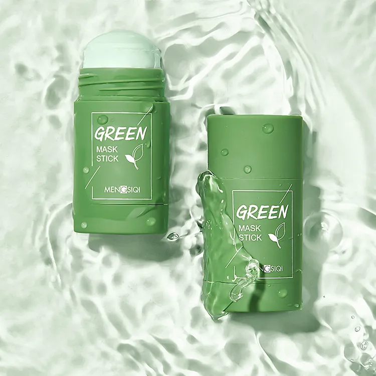 Máscara de limpeza de chá verde, máscara em algodão para homens e mulheres, removedor de acne e cravo, para cuidados com a pele