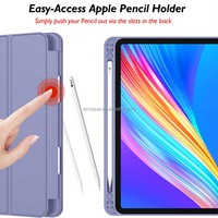 Housse pour iPad Pro 11 pouces M5/M4 2025/2024 (6e/5e génération) en silicone souple + cuir PU, avec fermeture magnétique, pliable en trois parties, antichoc, étanche