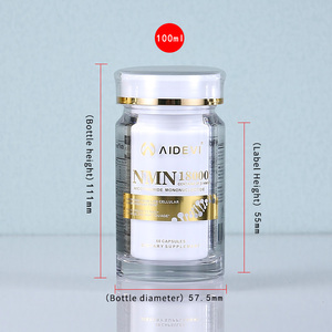 100ml PS nhựa chai bền với vít Cap cho kích thước 0 viên nang Pill máy tính bảng kem cho y học sử dụng biểu tượng tùy chỉnh in ấn - Product Image 1