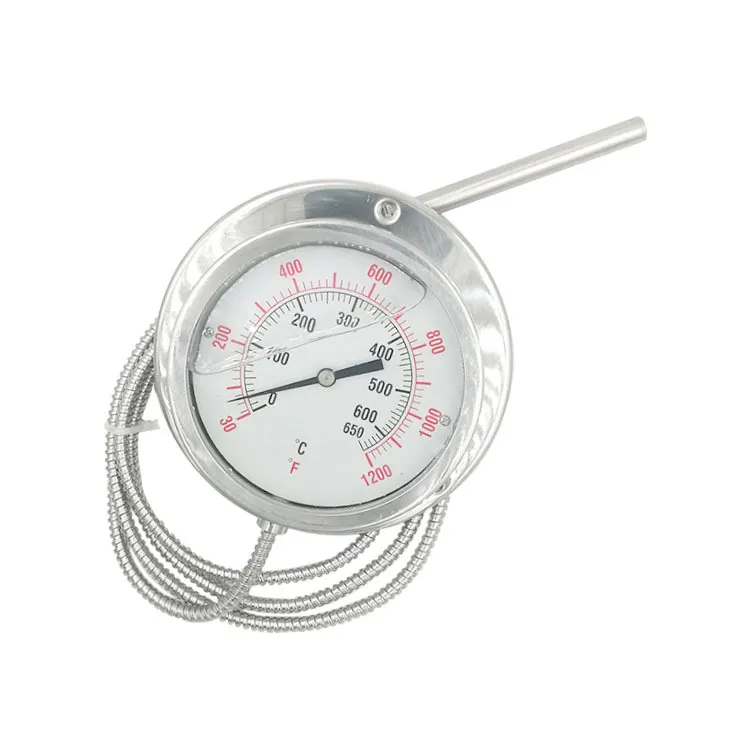 Thermomètre de pression de jauge de température rempli de liquide en acier inoxydable de haute qualité avec thermomètre capillaire à tube capillaire