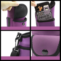 Porte-bouteille d'eau en néoprène et sac isotherme avec poche pour téléphone et sangle réglable pour la marche, couleur personnalisée