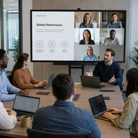 Tableaux blancs interactifs numériques intelligents à écran plat tactile HD LCD personnalisés de 55, 65, 75, 85, 86, 98 et 110 pouces pour les réunions à distance