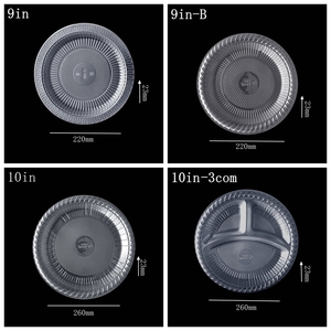 Assiettes jetables en plastique à 3 compartiments, transparentes/blanches, avec logo personnalisé, utilisables au <span class=keywords><strong>micro</strong></span>-ondes, de qualité alimentaire, pour les fêtes - Product Image 5