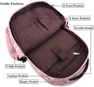 2024 mignon licorne 3-en-1 sac d'école ensemble Logo personnalisé Bookbag sangle système de transport filles étudiants avec boîte à lunch étui à crayons - Product Image 5