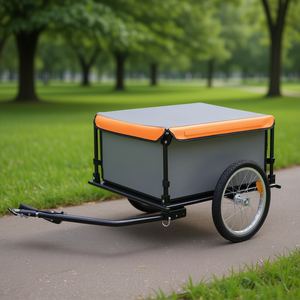 Remorque de vélo grise et orange, capacité de 143,3 lb pour le transport extérieur D0100HHE57X - Product Image 2