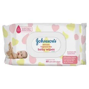 Custom Johnson Sensitive Organic Baby Wipes 80pcs Dry Disposable Wipes Glycerin Wet Tissue Towels