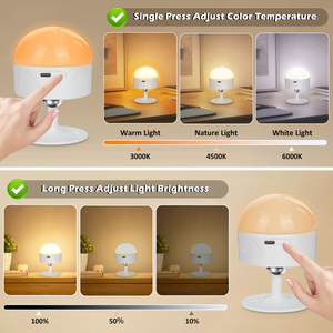 <span class=keywords><strong>Ampoule</strong></span> rechargeable avec télécommande 9W Dimmable 12 couleurs RGB E27 Alimentée par batterie Lumière de nuit magnétique pour le camping en cas d'urgence - Product Image 2