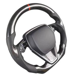 Accessoires de voiture personnalisés pour <span class=keywords><strong>Toyota</strong></span> <span class=keywords><strong>Corolla</strong></span> <span class=keywords><strong>GR</strong></span> SE XSE RX RAV4 Camry TRD <span class=keywords><strong>Sport</strong></span>, volant en fibre de carbone forgée avec LED - Product Image 6