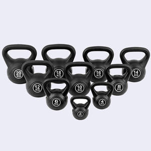 Factory Direct Premium Black PE+Cement 2-20kg Kettlebell Set High Quality <b>Free</b> <b>Weights</b> for Sport & Home Fitness - Product Image 1