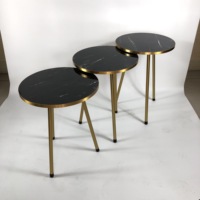Ensemble de 3 tables pliantes en métal bon marché, design moderne, table d'appoint pour salon, buffets, armoires