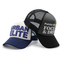 Gorra Trucker Personalizada con Estampado de Burbujas en Vinilo, para Adultos y Niños, de 5 Paneles, Clásica, con Cierre a Presión, Azul Marino, de Espuma y Malla