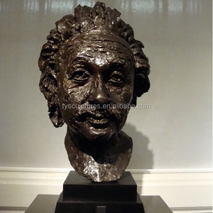 Busto Metálico Personalizado Hecho a Mano de la Famosa Figura de Cobre del Célebre <span class=keywords><strong>Albert</strong></span> Einstein, Retrato de Medio Cuerpo - Product Image 1