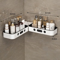 Étagère de rangement en plastique pour salle de bain, sans perçage, support de rangement rotatif pour coiffeuse, étagère d'angle pour épices à domicile