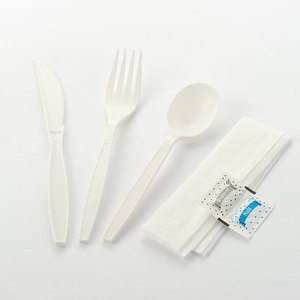 4.5g Ensembles de couverts jetables robustes <span class=keywords><strong>Forchette</strong></span> Cuillères en plastique Fourchettes Couteaux Serviettes - Product Image 3