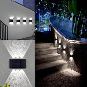 Crepuscolo all'alba al di fuori del muro rondella scala piano di <span class=keywords><strong>illuminazione</strong></span> recinzione luce su e giù LED giardino impermeabile da esterno solare da parete - Product Image 5