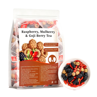Teh Herbal Alami Campuran Raspberry, Mulberry, dan Goji Berry dalam Kantong - Kualitas Terbaik untuk Menutrisi Ginjal & Meningkatkan Energi