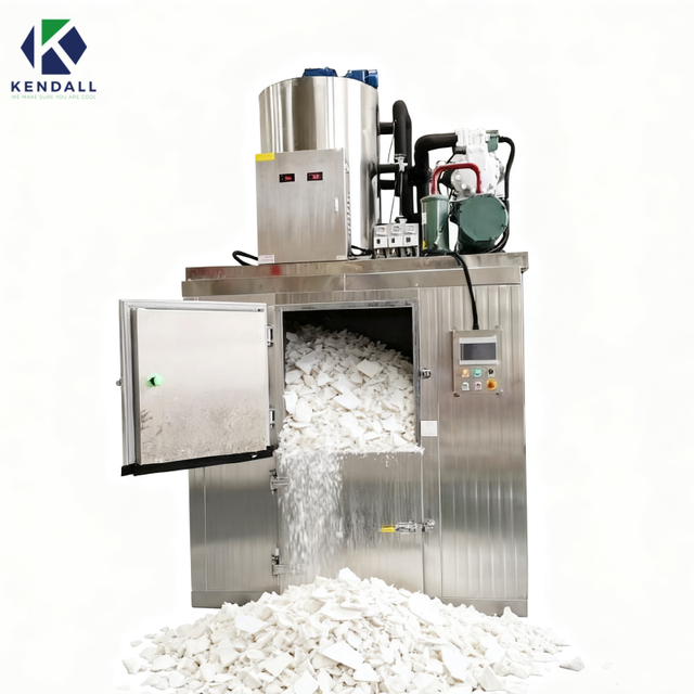 Commercial Industrial Ice Flake Maker Machine with Compressor High Productivity 5kg & 15kg Capacity for Ice Factory