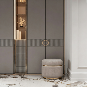 Armoire BALOM sur mesure, luxe moderne, gris mat, bois massif, grande capacité, meubles de chambre à coucher, armoire, directement de l'usine - Product Image 2