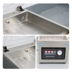 Dz-320 nhà máy trực tiếp bán tự động máy tính để bàn thép không gỉ buồng duy nhất cá thực phẩm Xúc Xích Gà chân không niêm phong máy đóng gói - Product Image 2