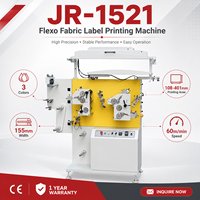 Machine d'impression d'étiquettes en tissu Flexo 3 couleurs JR-1521, équipement d'impression d'étiquettes à haute vitesse pour rubans en nylon et satin