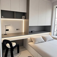 Ensemble de chambre à coucher moderne de luxe personnalisé Lit tatami intégré avec armoire et bureau Design tout-en-un Garantie de 5 ans