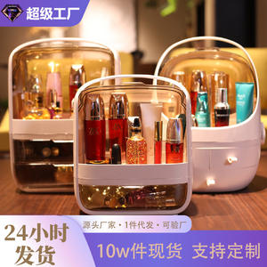 Boîte de rangement cosmétique Yiwu 45L avec tiroirs, organiseur de maquillage de bureau, compartiments couverts, couleur unie, pour la maison et la table de maquillage - Product Image 5
