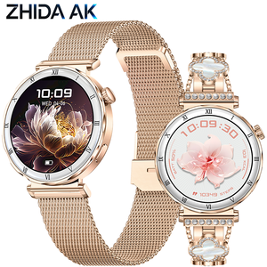 Montre connectée pour femme 2026 I222 AMOLED Or rose Appel Bluetooth Fréquence cardiaque SpO2 <span class=keywords><strong>Cycle</strong></span> physiologique Suivi sportif et santé OEM - Product Image 1