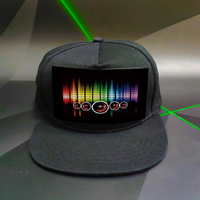 Nouvelle Arrivée Casquette avec Logo Varié et Panneau EL, Égaliseur Sonore Activé par Lumière LED, pour Sports, Loisirs et Utilisation en Extérieur
